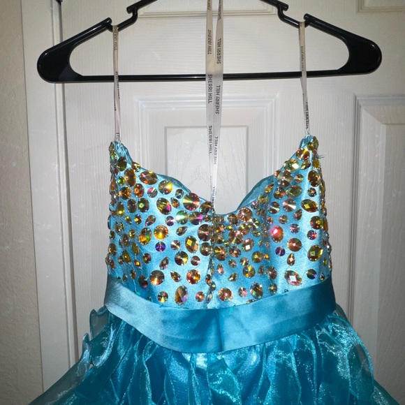 Sherri Hill jeweled dress blue - Picture 8 of 9